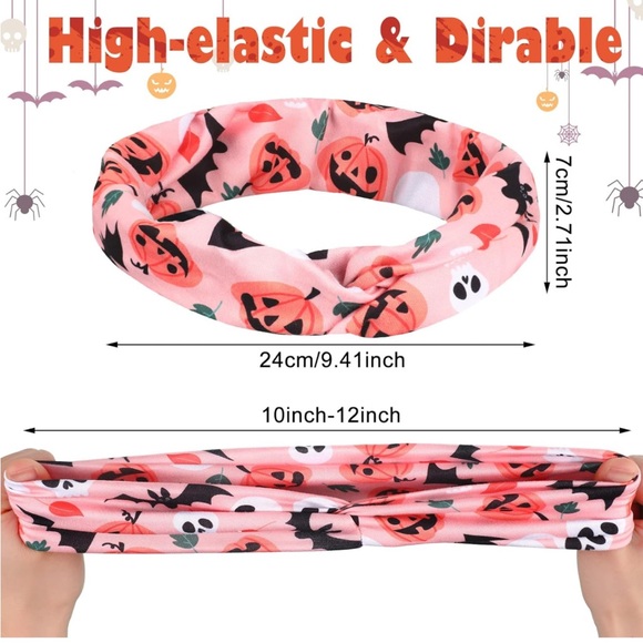 3 Halloween fabric headbands NWOT - Picture 4 of 10